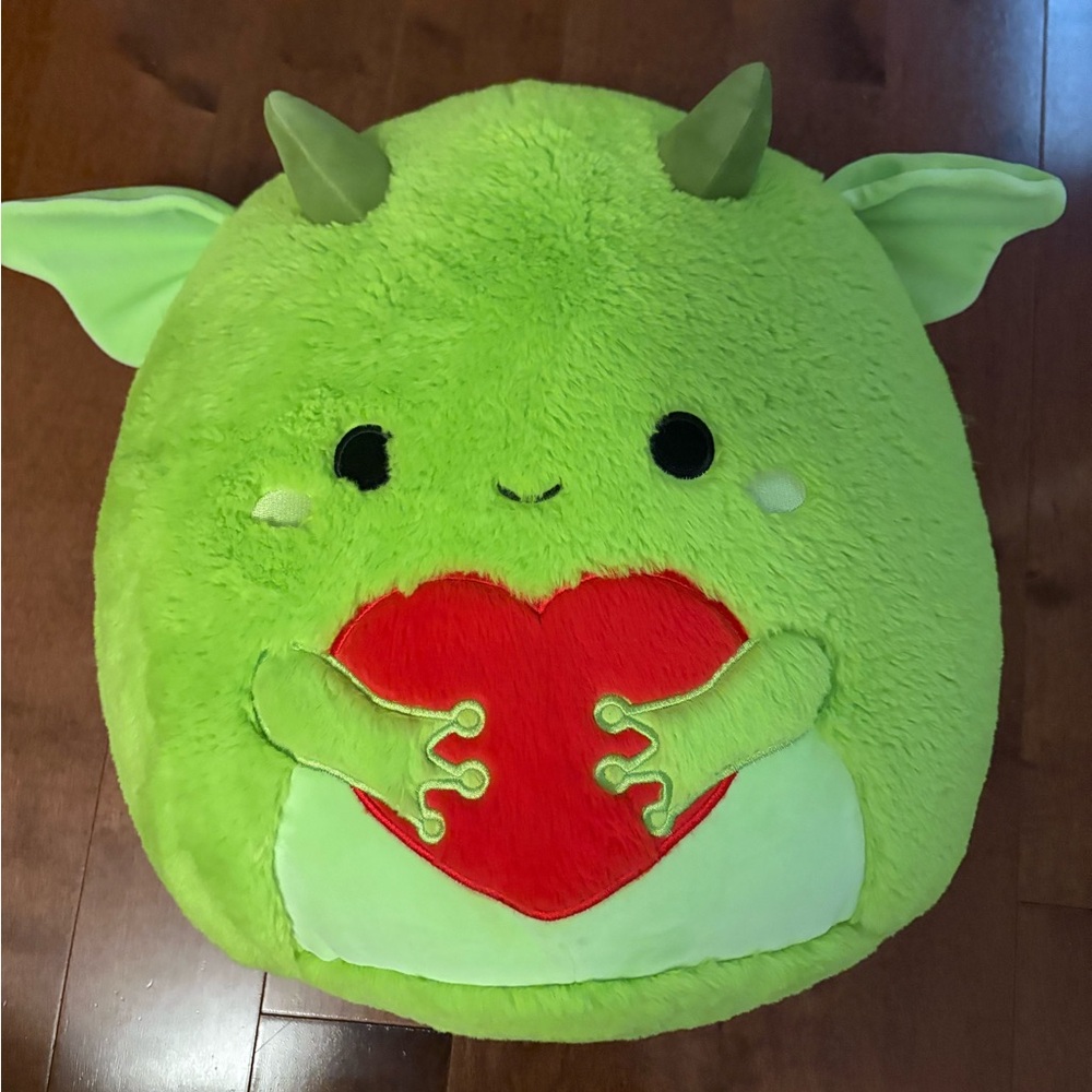Bright Green Dragon Plush Pillow
